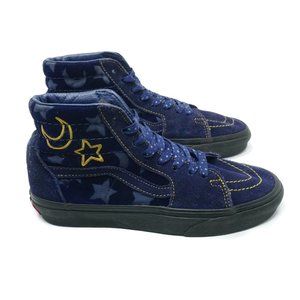 Vans Womens Hi Sorcerers Apprentice Disney Sneakers Blue Suede Gold Stars Size 6